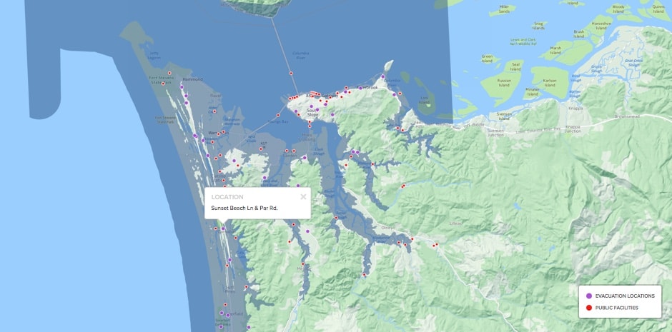 Yachats oregon tsunami map